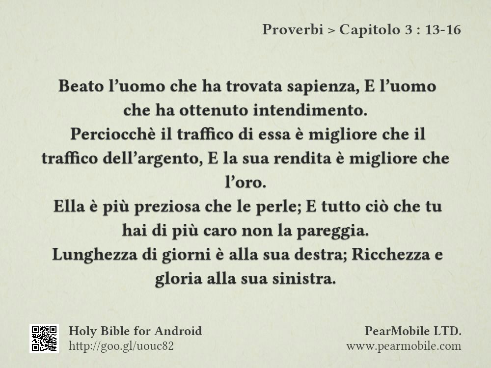 Proverbi, Capitolo 3:13-16